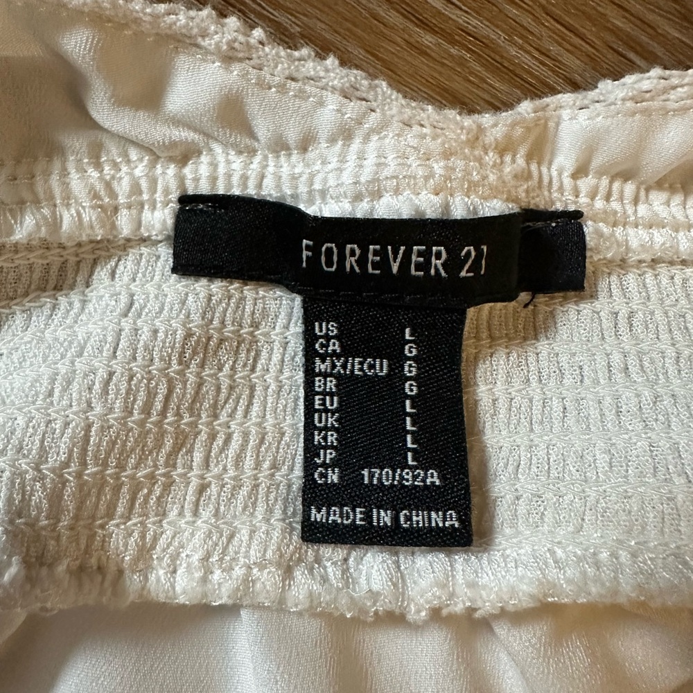 Forever 21 White Maxi Dress with Pink Floral Embroidery - Picture 4 of 4